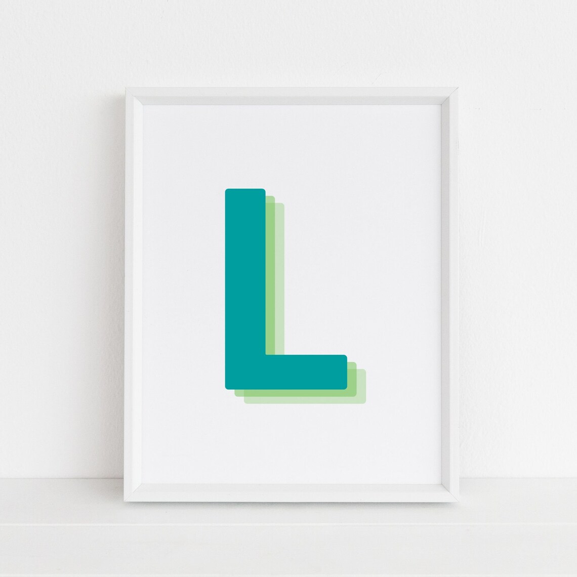 Retro 3D Letter L Monogram, Baby Letter Art