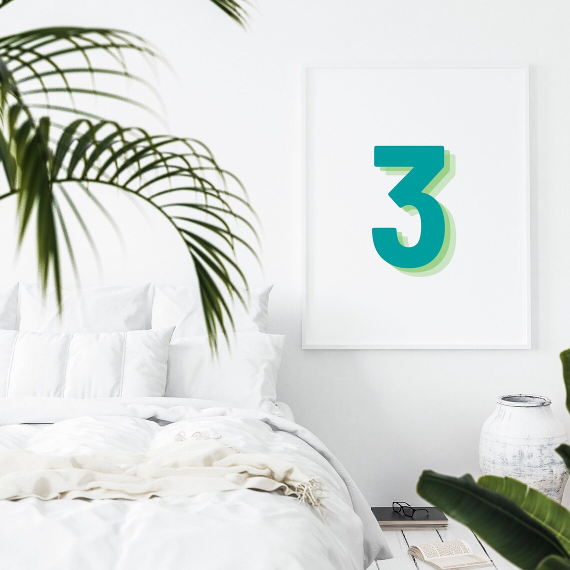 Retro 3D Number Three Birthday Age Poster - Image 3