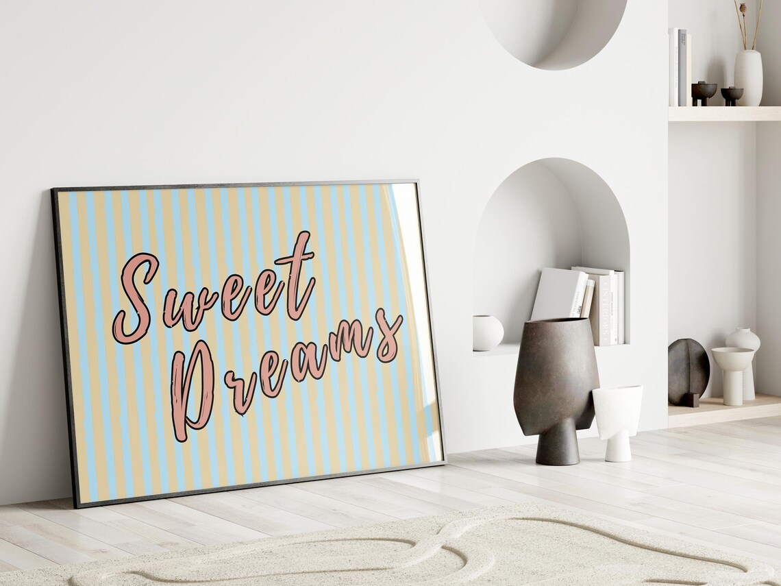 Sweet Dreams Poster, Retro Stripes Art Print - Image 5