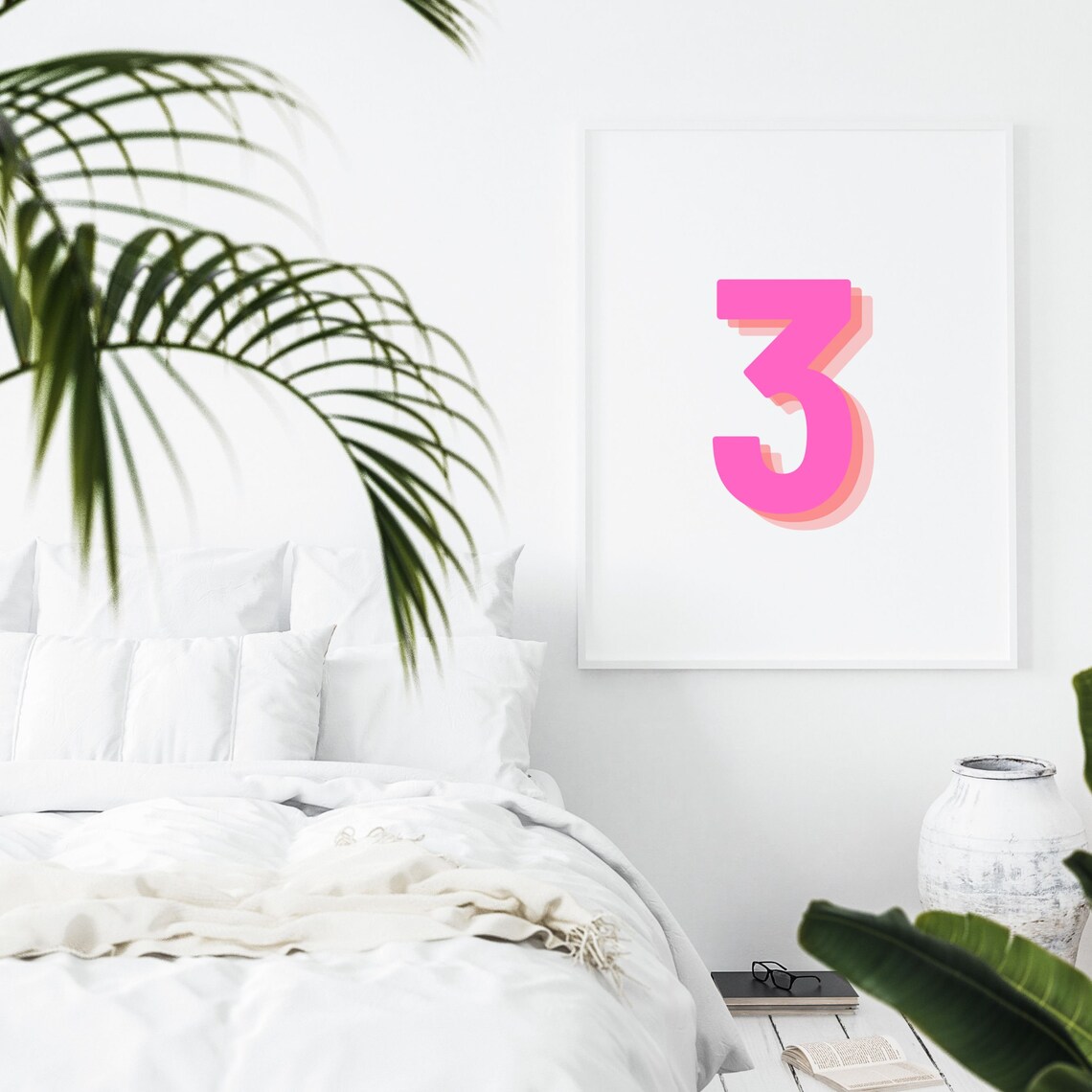Retro 3D Number 3 Art Print, Monogram Birthday Age - Image 4