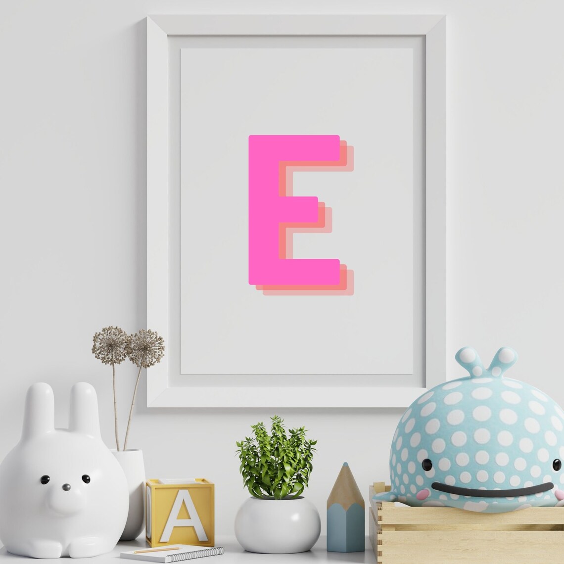 Letter E - Retro 3D Monogram - Image 4