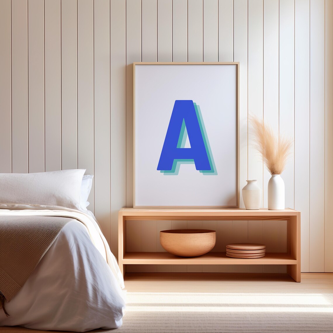 Retro 3D Letter A Art Print, Baby Letter Art - Image 3