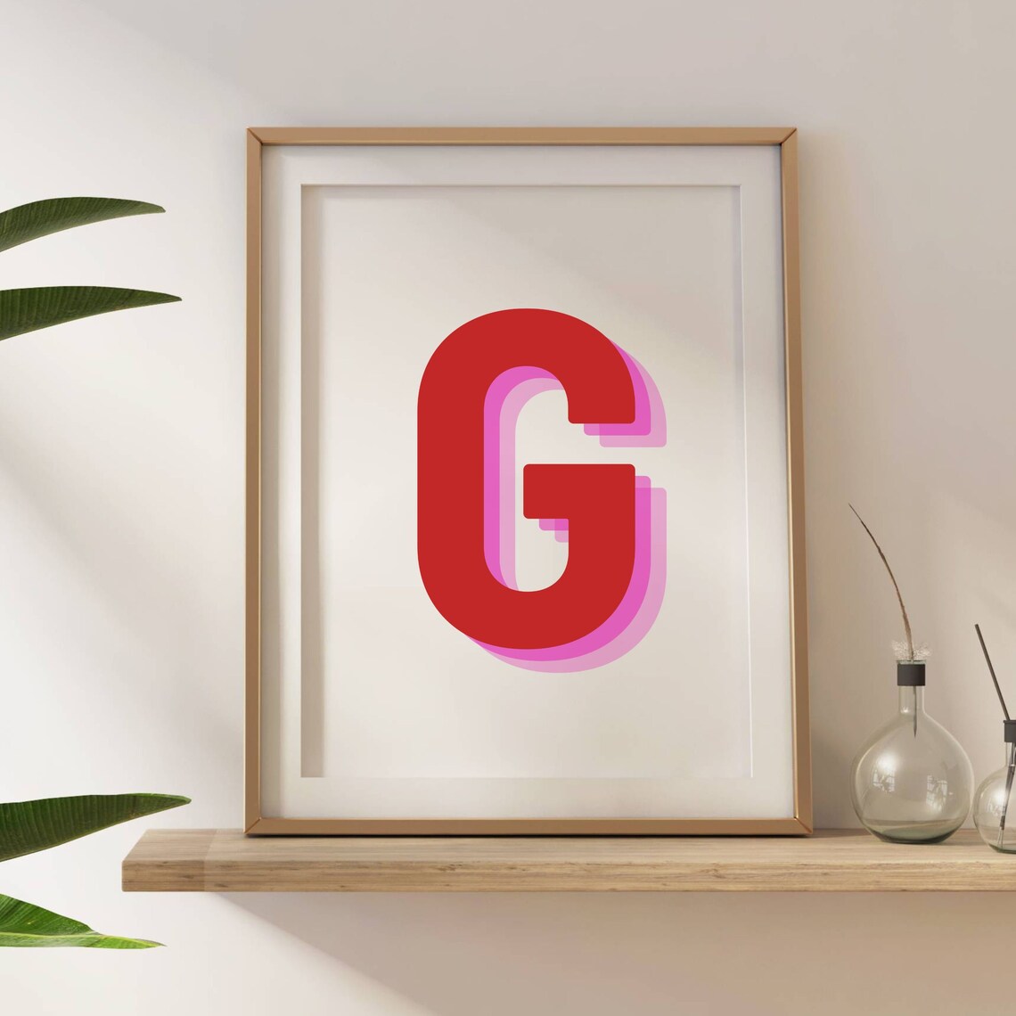 Retro 3D Letter G Monogram Alphabet Art Print - Image 5
