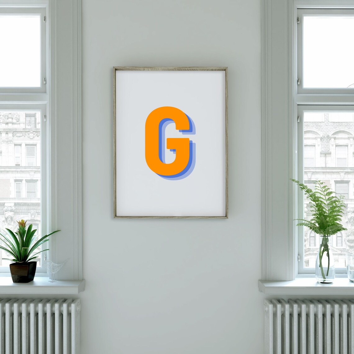 Retro 3D Letter G, Monogram Alphabet Print - Image 3