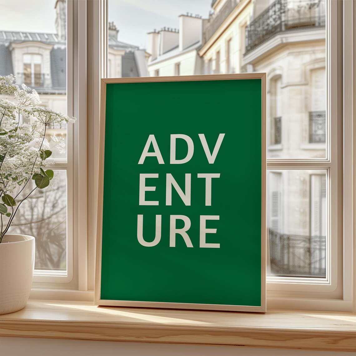 Bold Green Stacked Adventure Typography Minimalist Quote Poster - Image 2