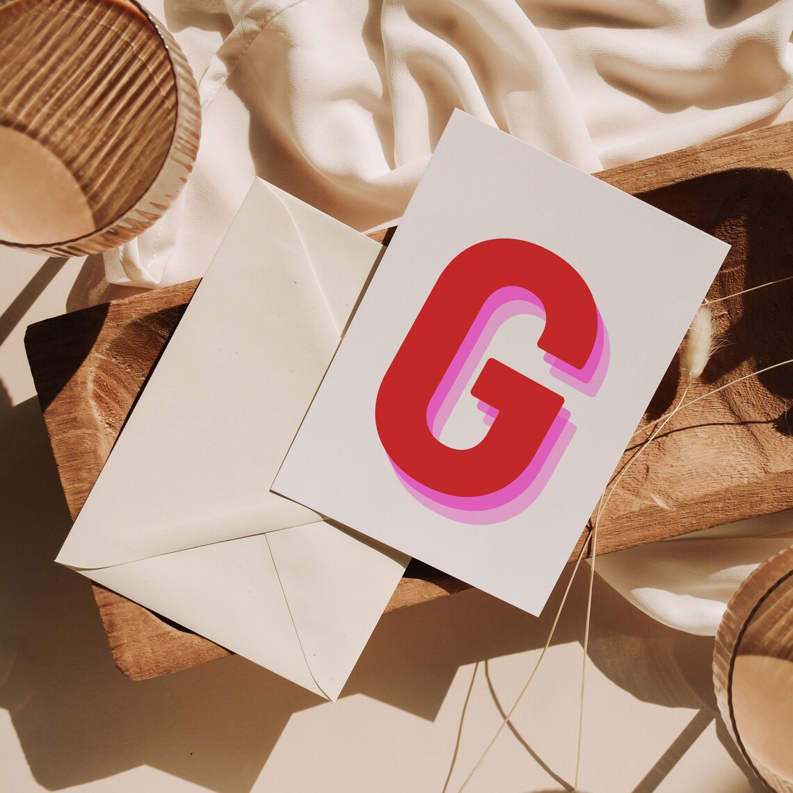 Retro 3D Letter G Monogram Alphabet Art Print - Image 3