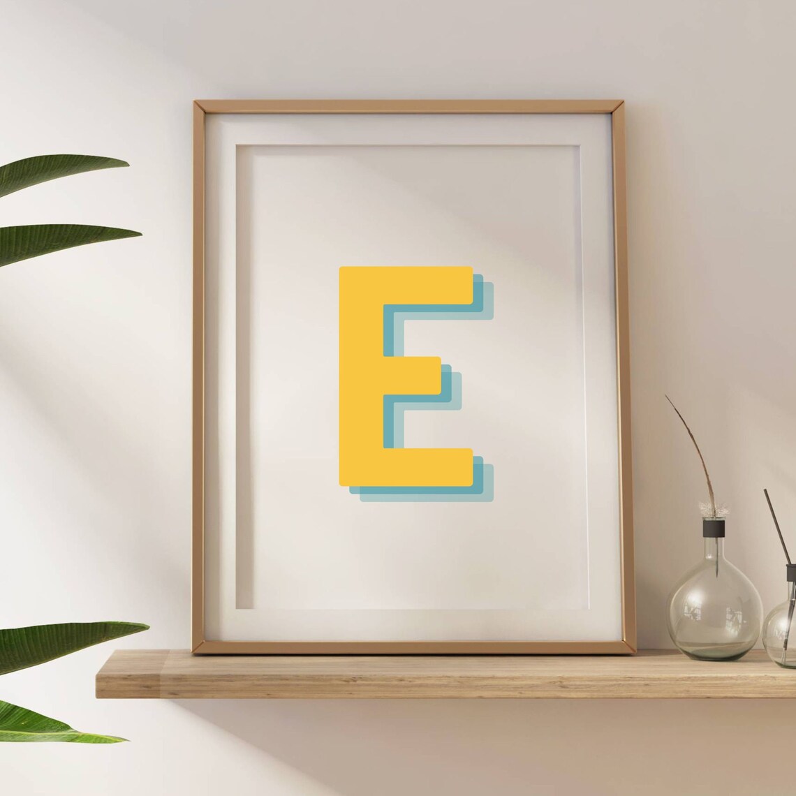 Retro 3D E Letter Monogram, Alphabet Print - Image 5