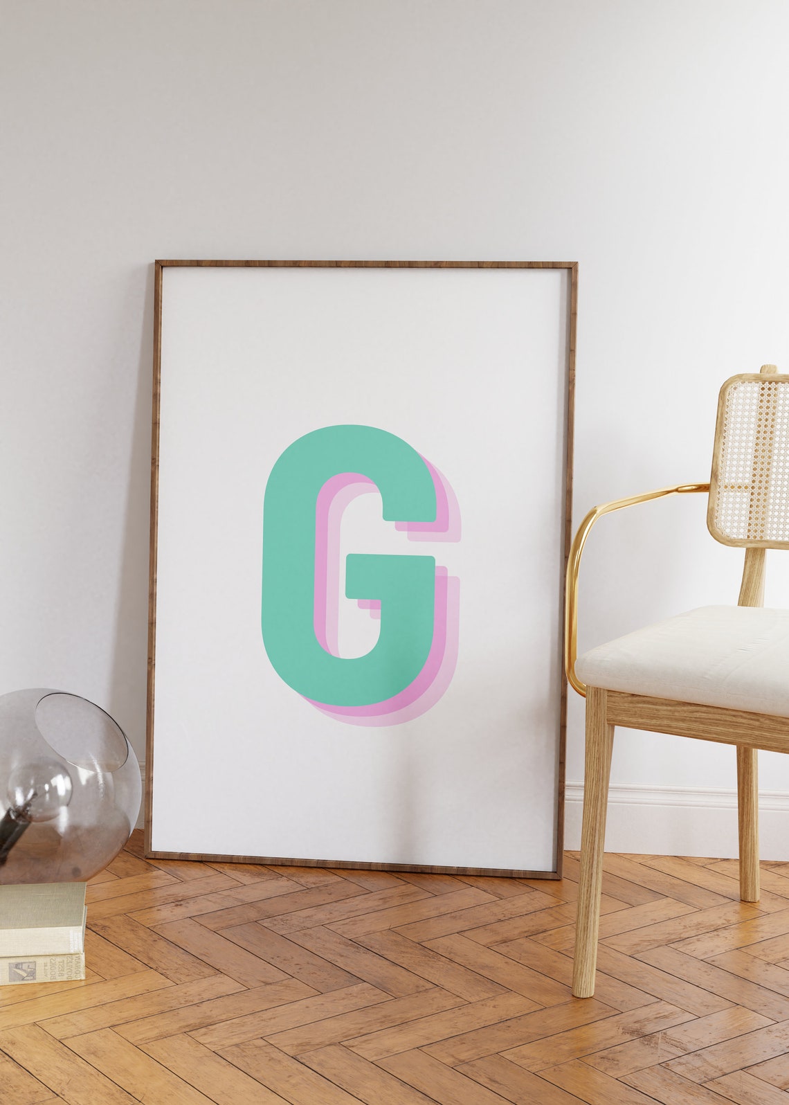Retro 3D Letter G Monogram Alphabet Art - Image 5