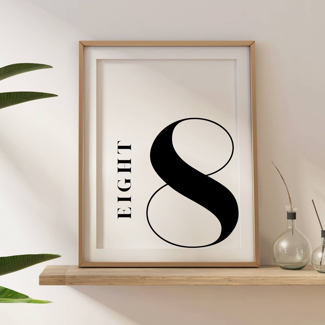 Number 8 Monogram Print, Wedding Table Number