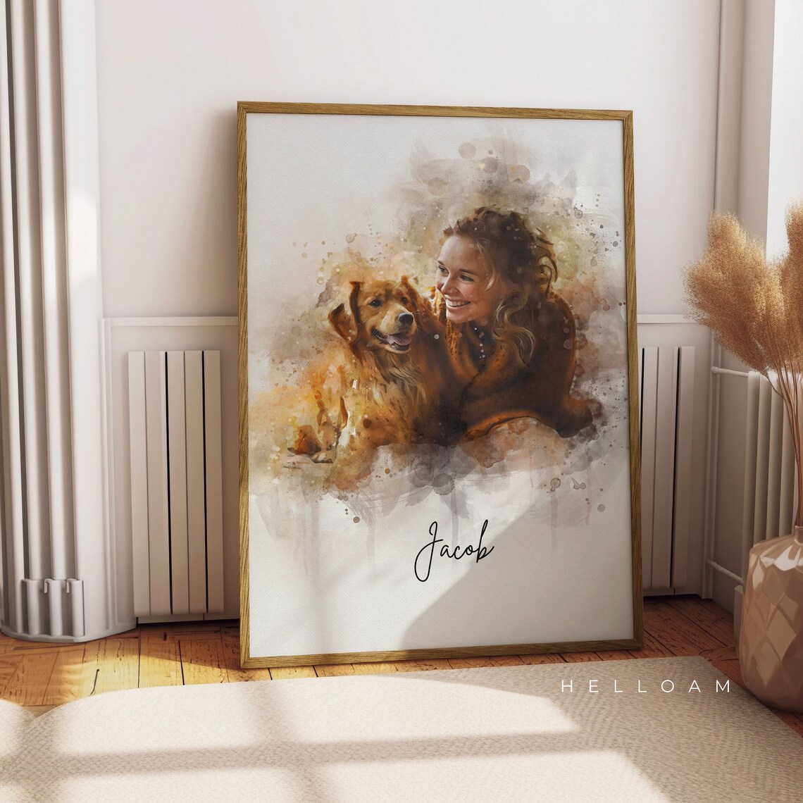 Mother Daughter Floral Crown Watercolor Portrait Sweet Home Gift Print - Image 2