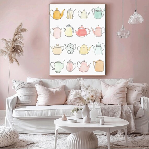 Teapots Wall Art Tea Pots Wall Art Teapots Poster Tea Wall Art Teapots Print