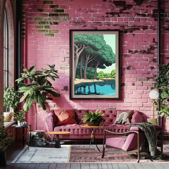 Wall Art Trees Water Poster Water Trees Wall Art