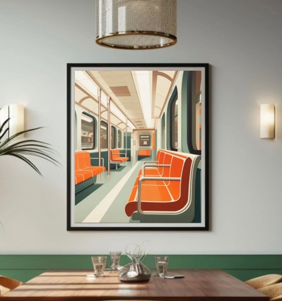New York Subway Travel Poster, Minimal Modern