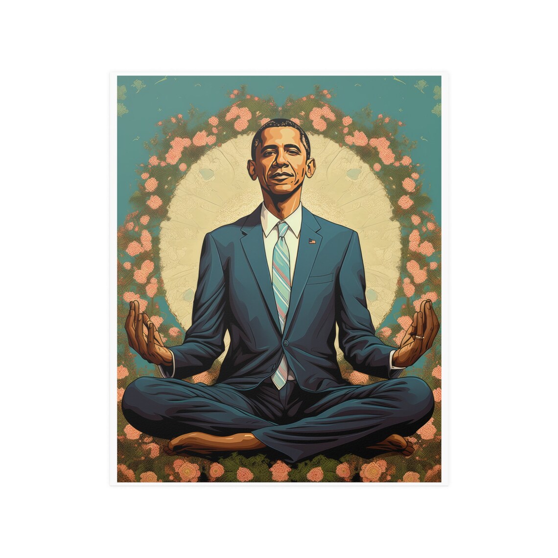Obama Yoga Poster, Funny Typography Art Print - Image 4