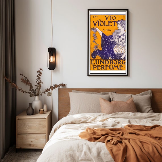Antique Perfume Poster Violet Lundborg Perfume Print Vintage Retro Poster Vintage Poster