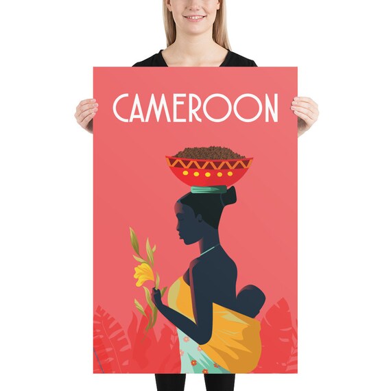 Cameroon Travel Poster Vintage Porster African Woman Poster