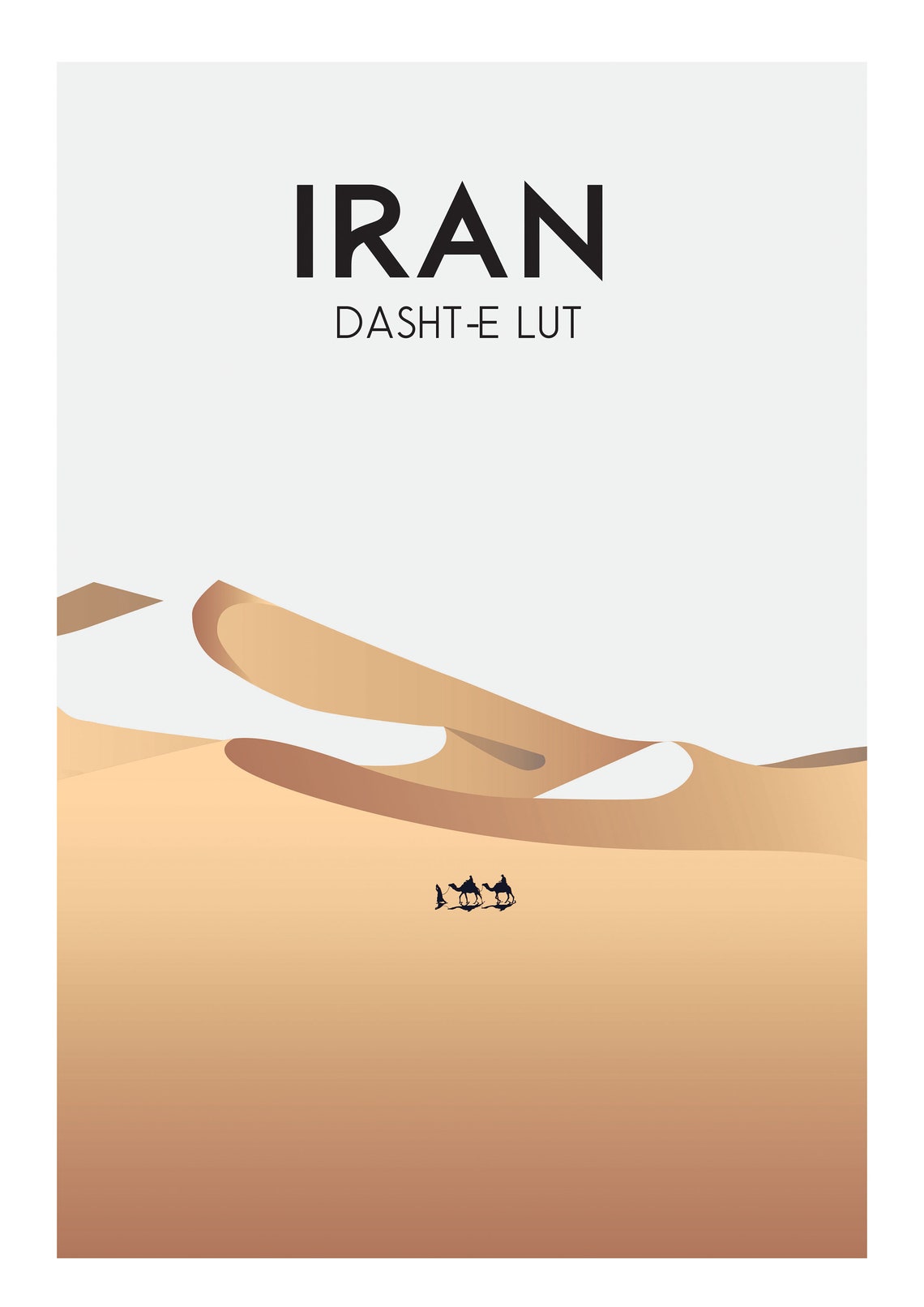 Iran Dasht-e Lut Desert Minimalist Sand Dune Art Travel Poster - Image 2