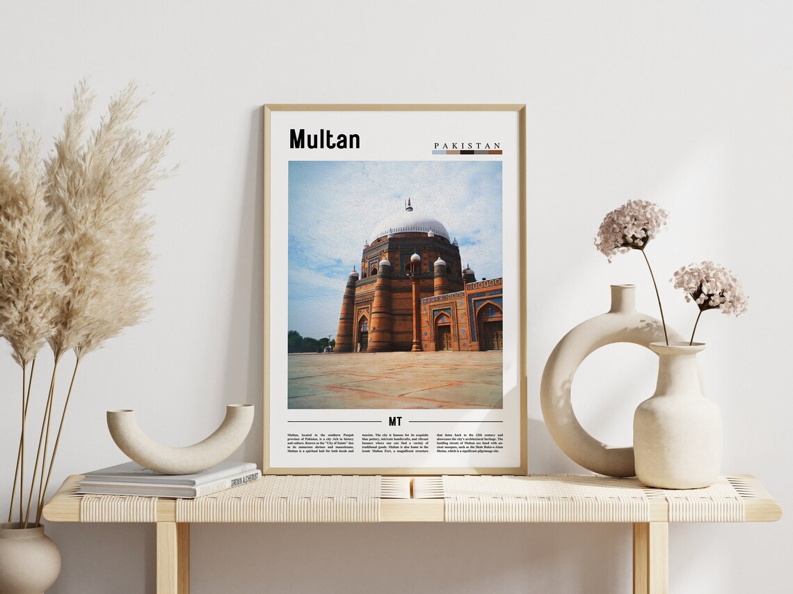 Multan Pakistan Historic Blue Dome Shrine Photography Travel Poster - Image 3