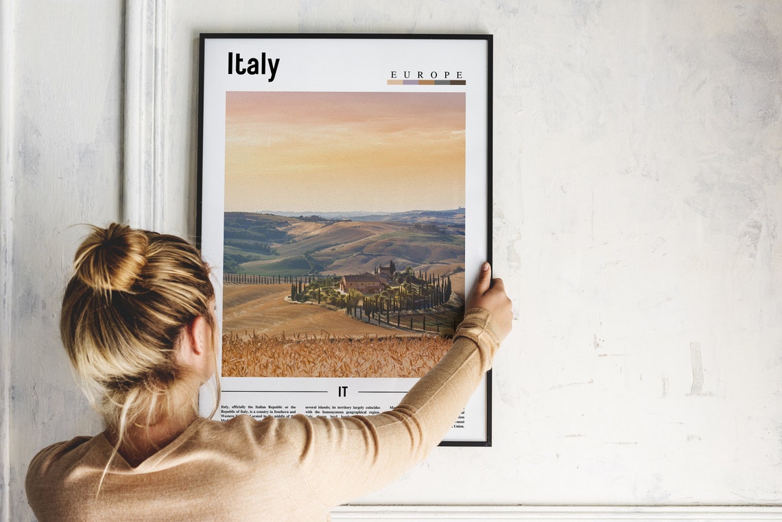 Italy Tuscan Countryside Sunset Farmhouse Rolling Hills Poster - Image 2