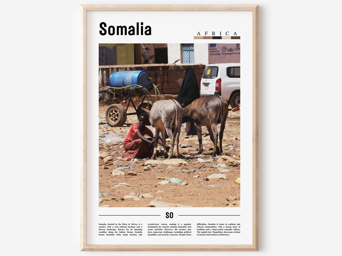 Somalia Africa Candid Street Life Minimalist Travel Photo Poster