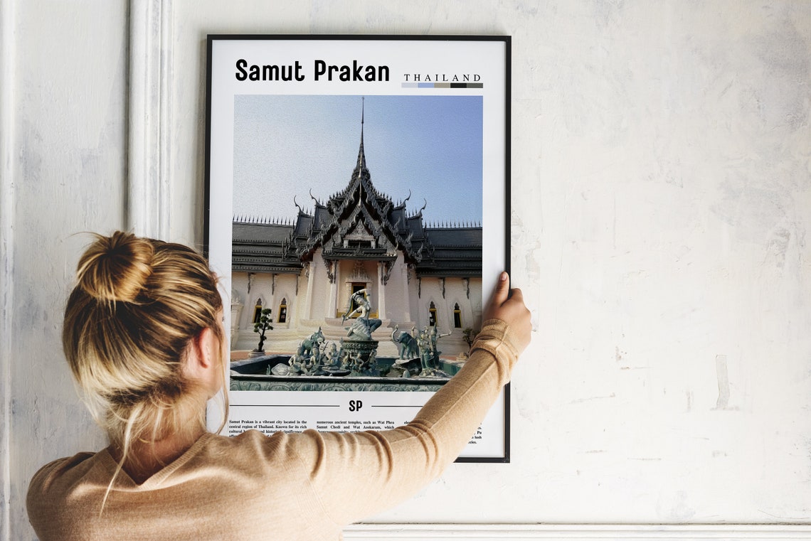 Samut Prakan Thailand Thai Temple Spire Photography Travel Poster - Image 2