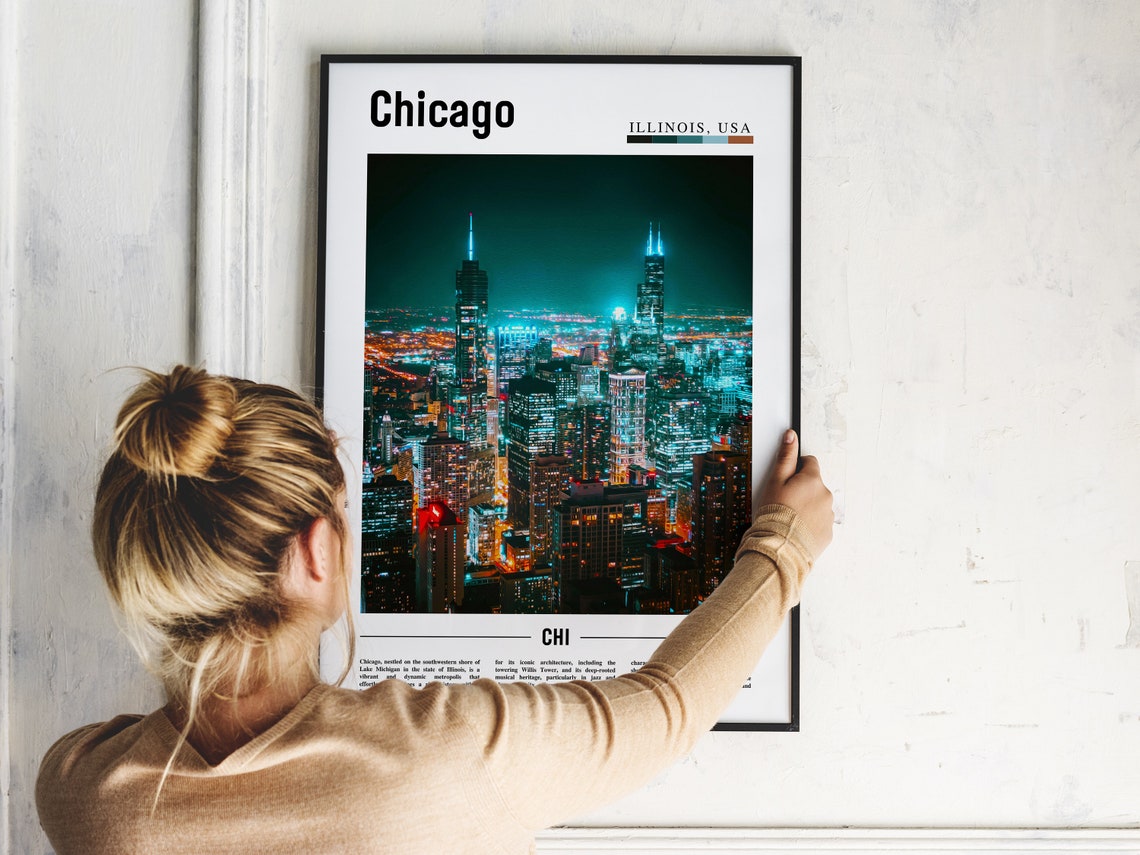 Chicago Print Chicago Poster Chicago Wall Art United States Photo United States Poster United States Print - Image 2