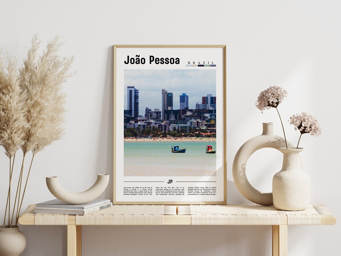 Joao Pessoa Brazil Beachfront Skyline High Rise Coast City Poster - Image 3