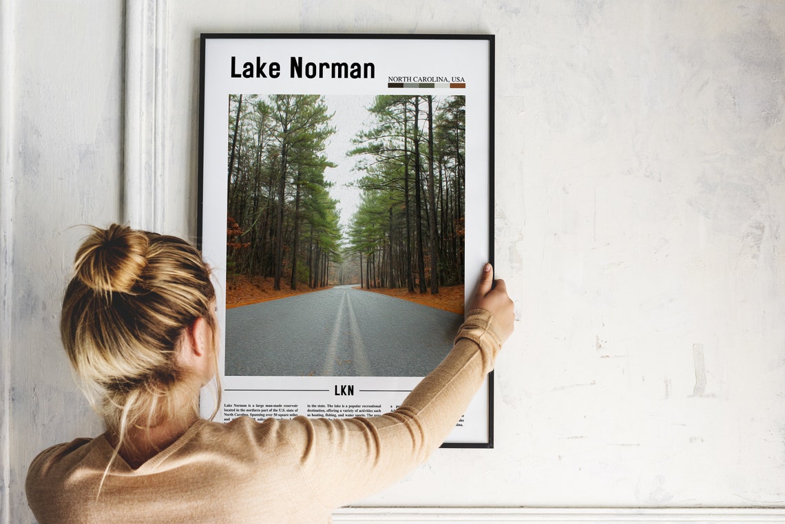 Lake Norman Poster Lake Norman Print Lake Norman Wall Art United States Photo United States Poster United States Print Travel Poster - Image 2