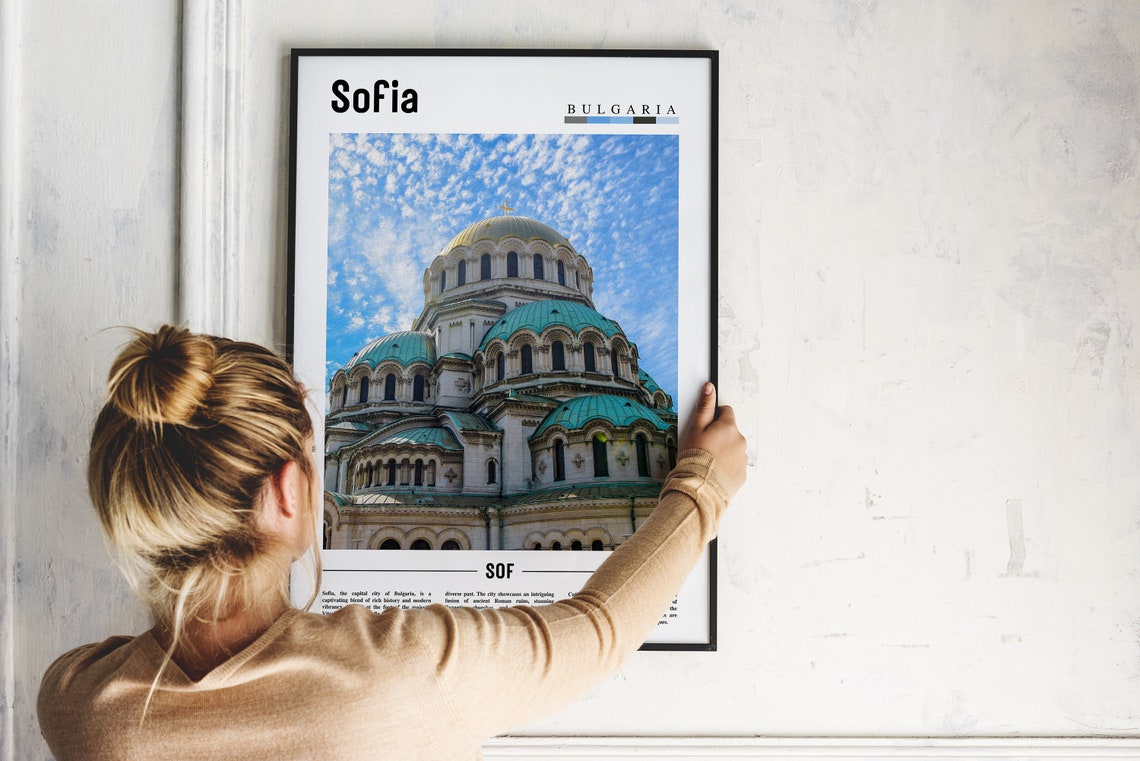 Sofia Bulgaria Alexander Nevsky Golden Cathedral Travel Poster - Image 2
