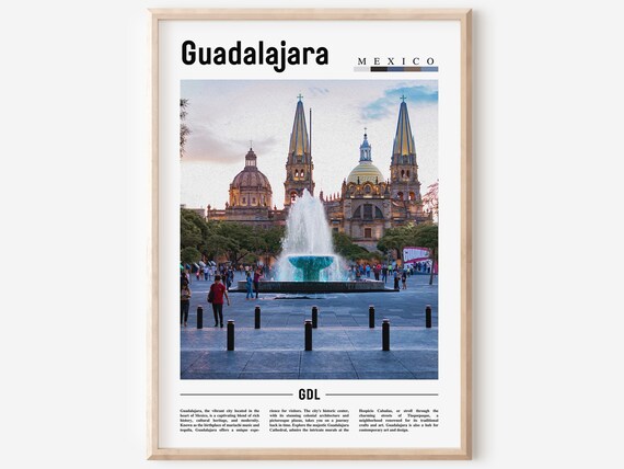 Guadalajara Mexico Cathedral Plaza Fountain Photo Travel Wall Art