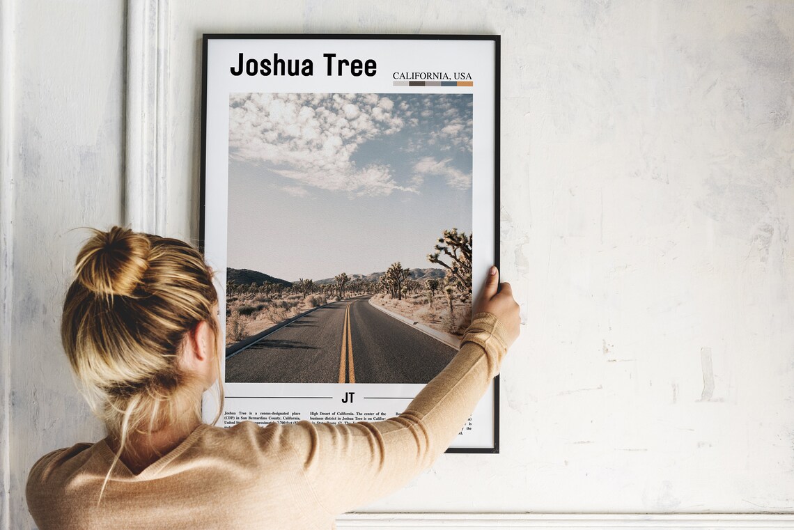 Scenic Joshua Tree California Desert Road Travel Photo Poster - Image 2