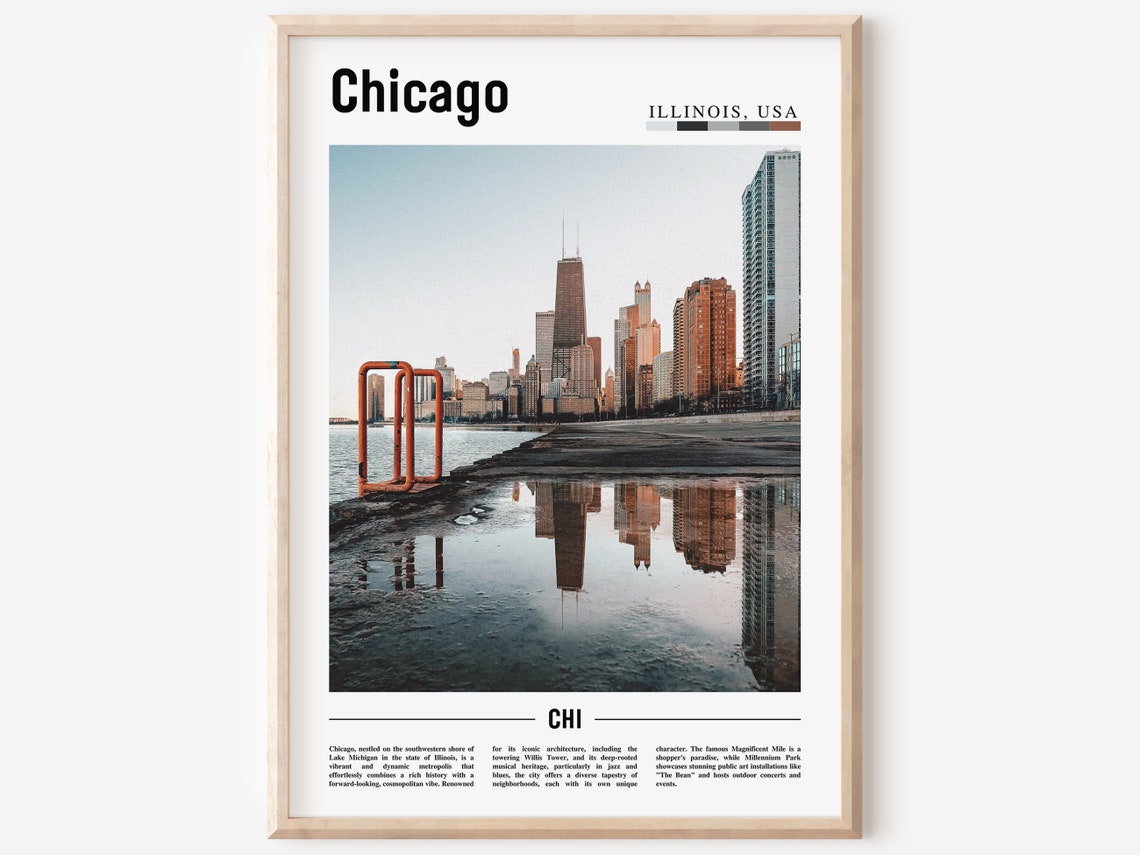 Chicago Print Chicago Poster Chicago Wall Art United States Photo United States Poster United States Print