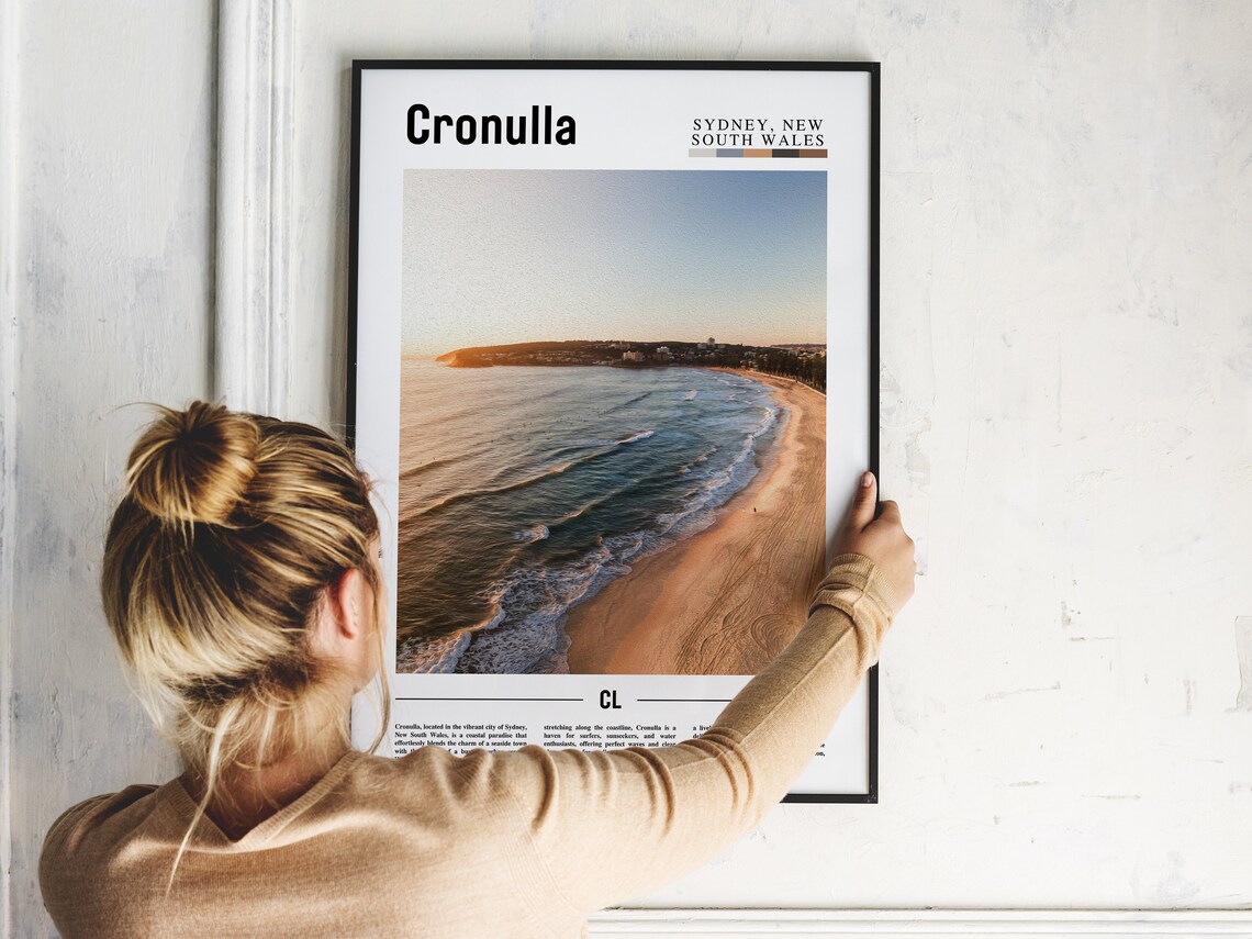 Cronulla Sydney New South Wales Beach Aerial Sunset Photo Poster - Image 2