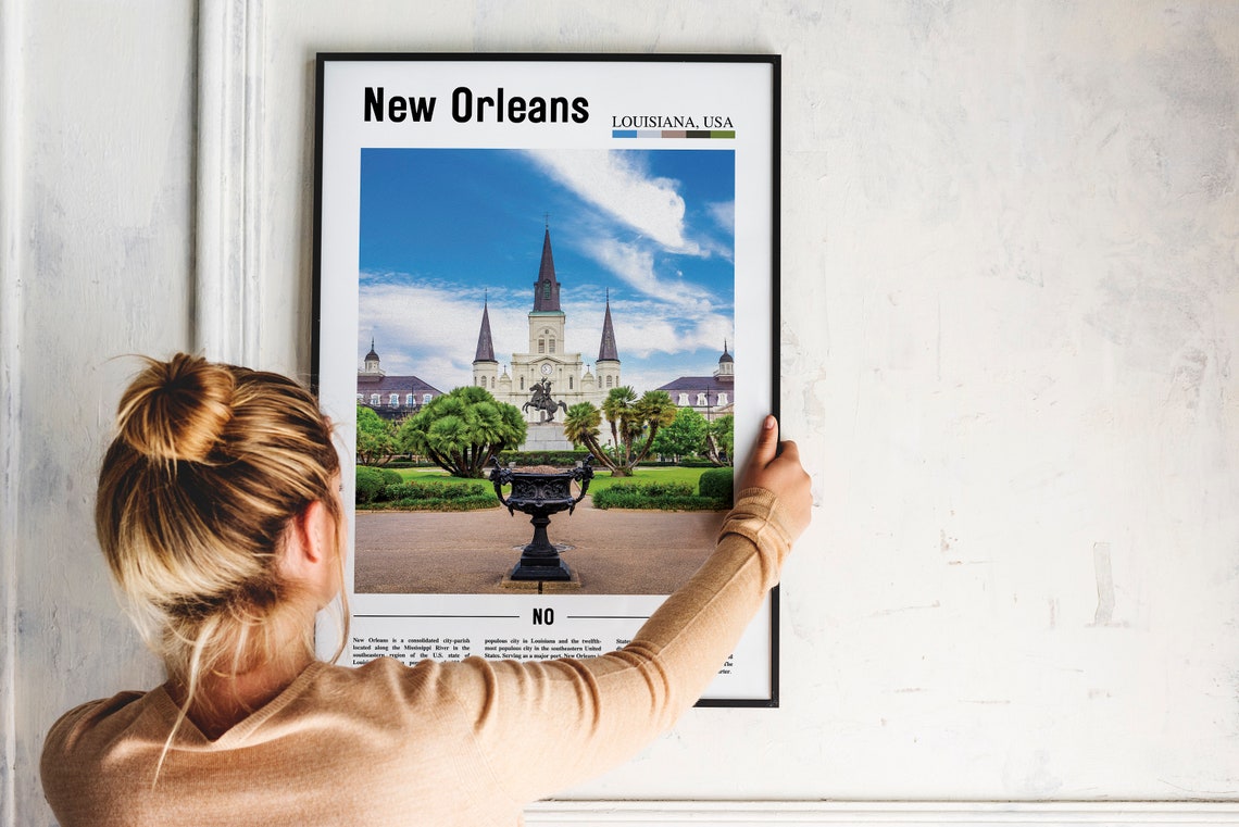 New Orleans Louisiana St Louis Cathedral Cityscape Travel Poster - Image 2