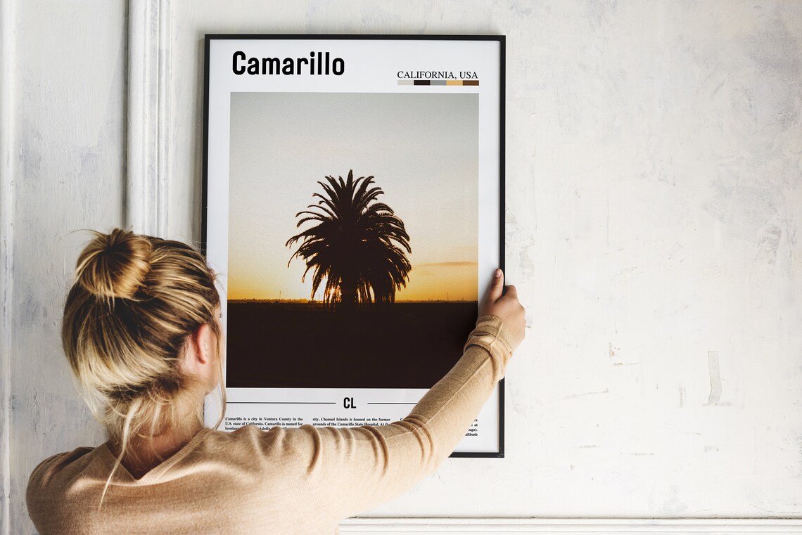 Camarillo Print Camarillo Poster Camarillo Wall Art Minimal Travel Print Minimal City Poster Travel Destination Oil Painting Poster - Image 2
