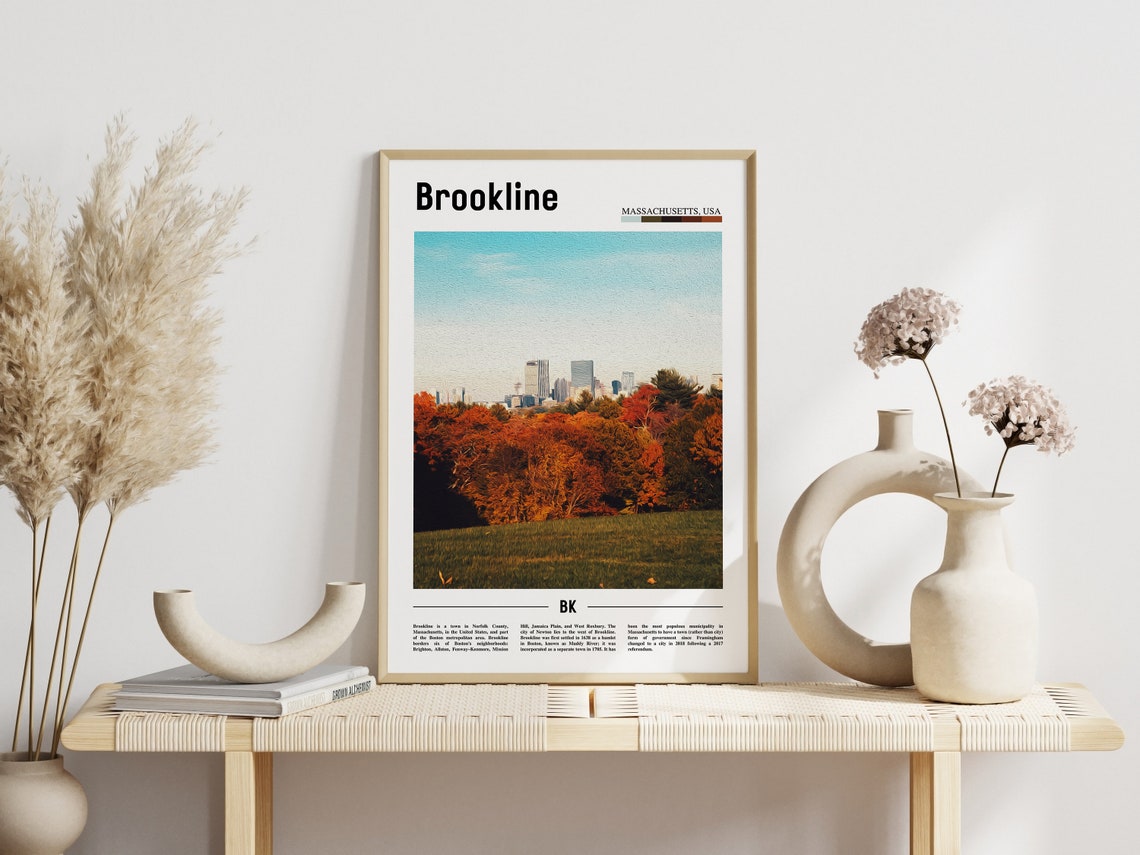 Brookline Poster Brookline Print Brookline Wall Art United States Photo United States Poster United States Print Travel Poster - Image 3