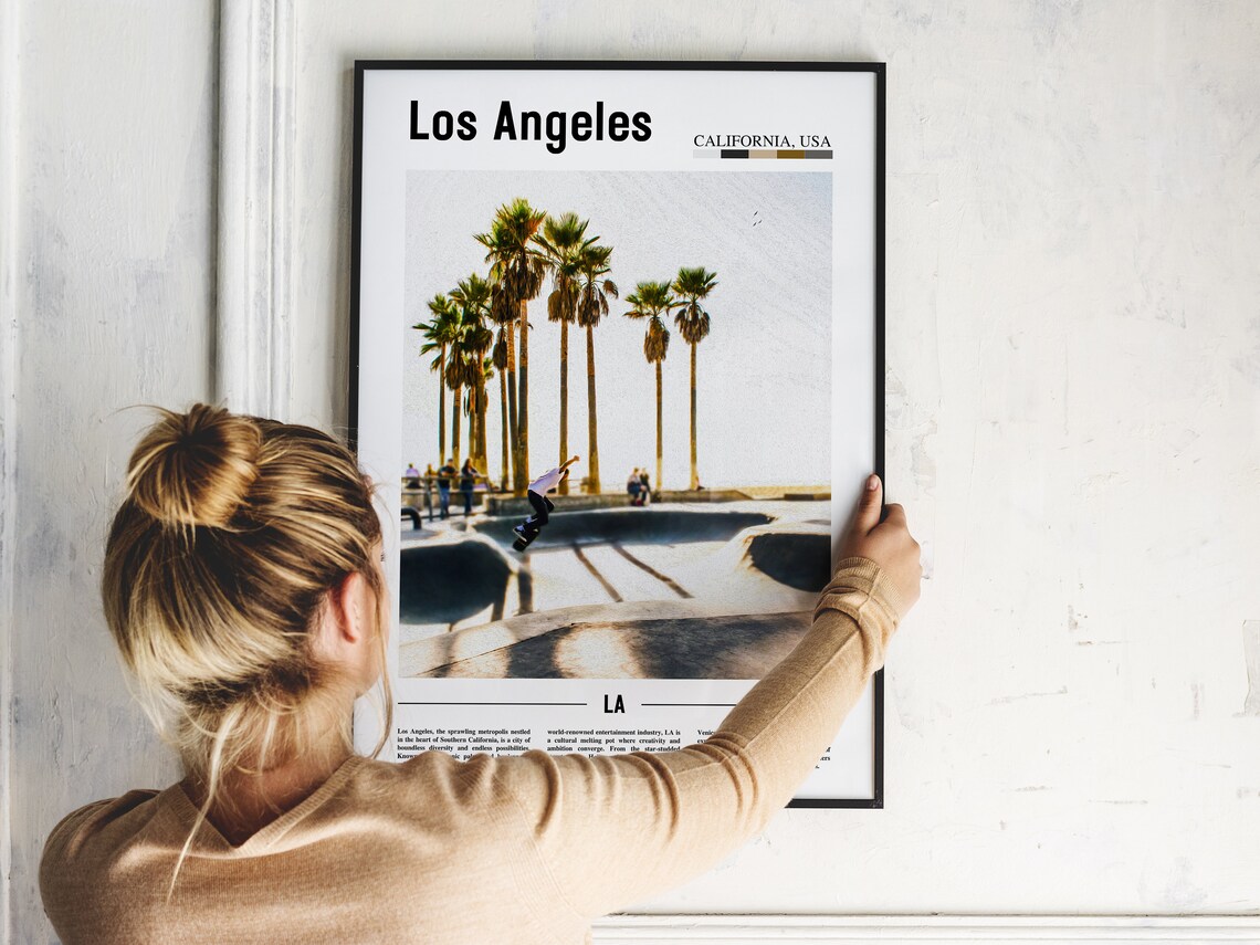 Los Angeles Venice Beach Skatepark Minimal Travel Photo Poster - Image 2