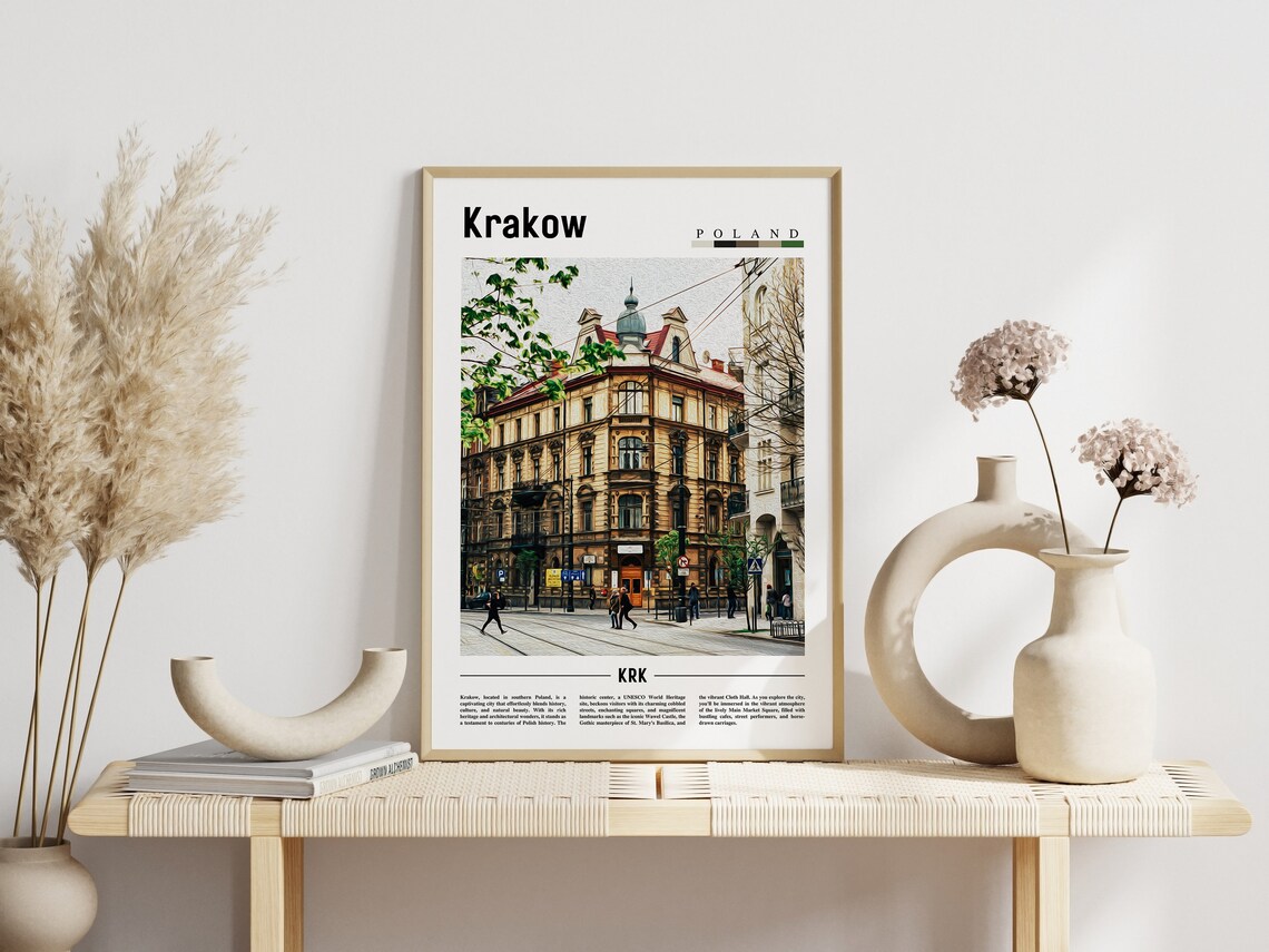 Krakow Poland Historic Street Corner Building Architecture Poster - Image 3