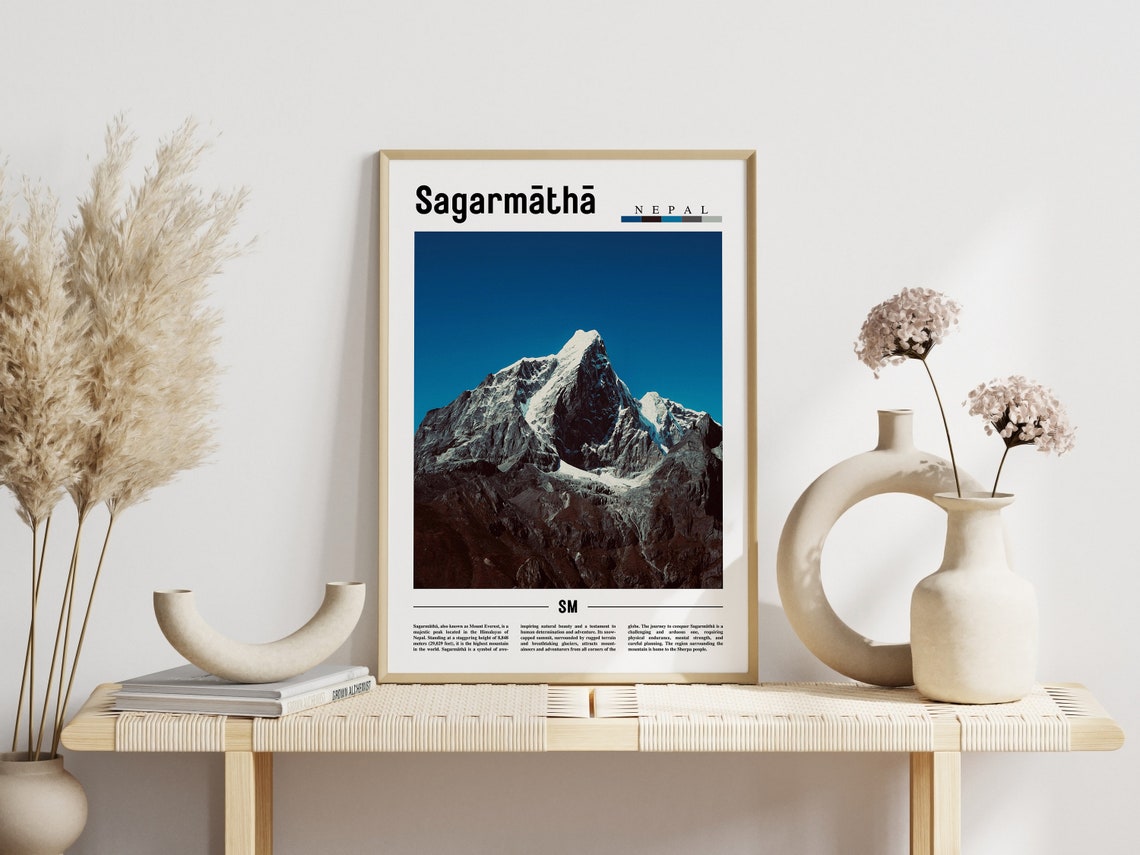 Sagarmatha Mount Everest Nepal Himalaya Peak Photography Poster - Image 3