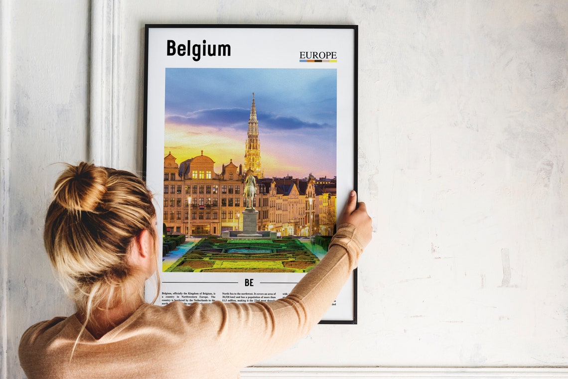 Belgium Print Belgium Poster Belgium Wall Art Oil Painting Poster Colorful City Print City Artwork Travel Artwork Travel Wall Art - Image 2