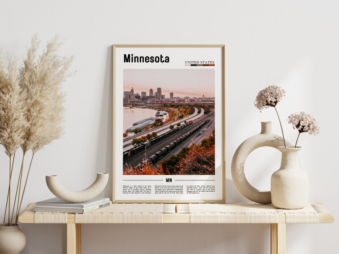 Minnesota Poster Minnesota Print Minnesota Wall Art United States Photo United States Poster United States Print Travel Poster - Image 3
