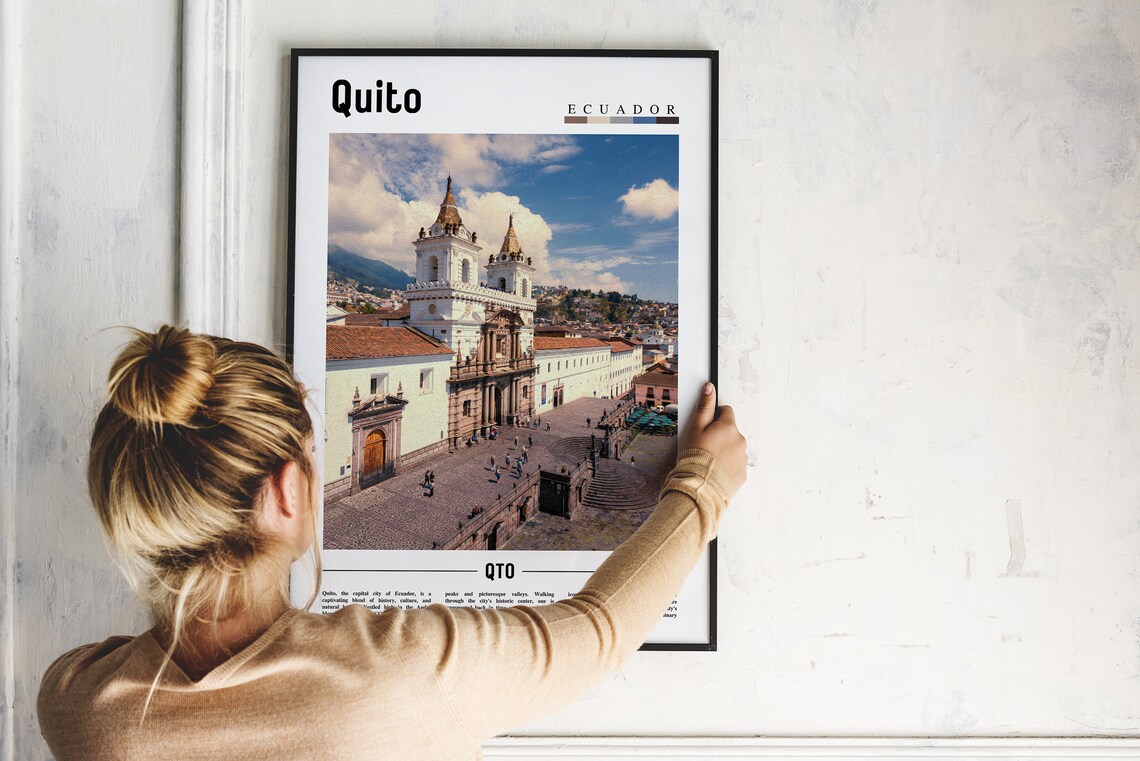 Quito Ecuador Colonial Church Old Town Plaza South America Poster - Image 2