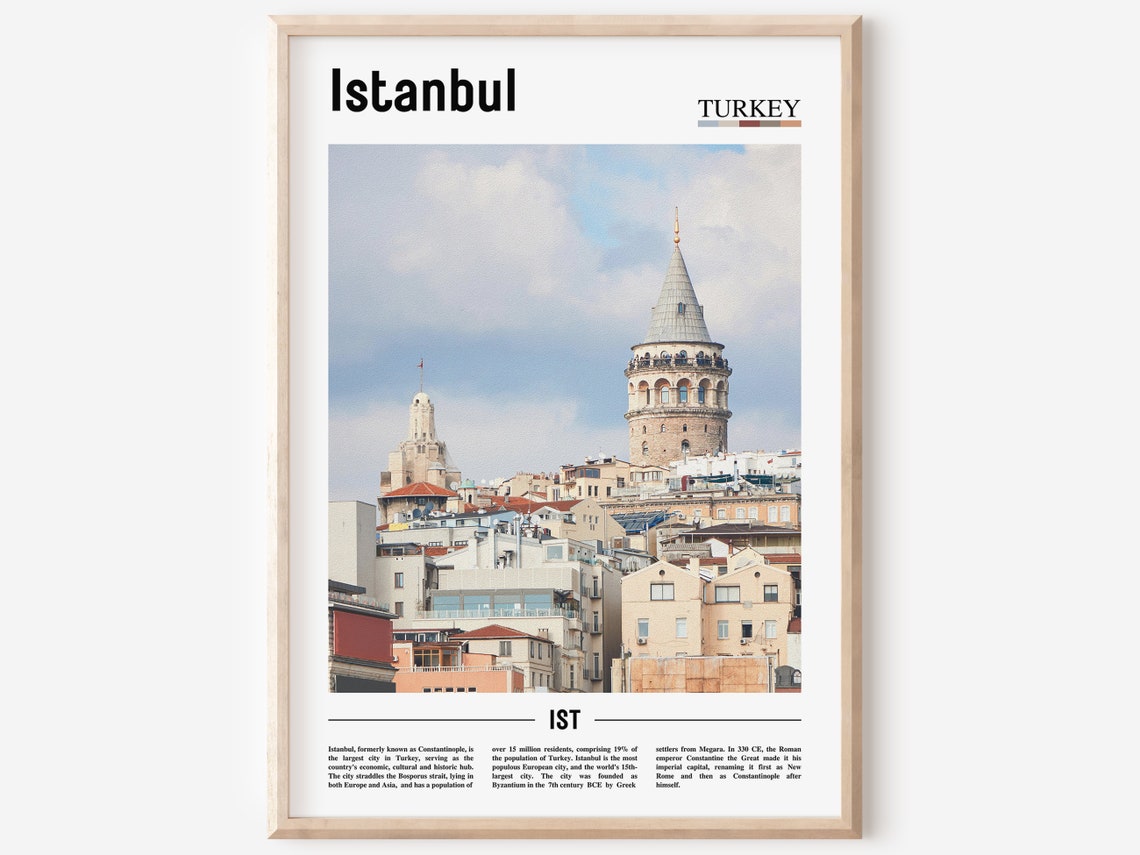 Istanbul Print Istanbul Poster Istanbul Wall Art Oil Painting Poster Colorful City Print City Artwork Travel Artwork Travel Wall Art