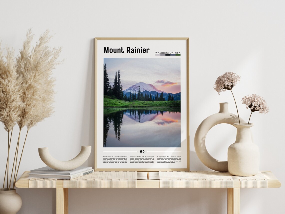 Mount Rainier Poster Mount Rainier Print Mount Rainier Wall Art United States Photo United States Poster United States Print - Image 3