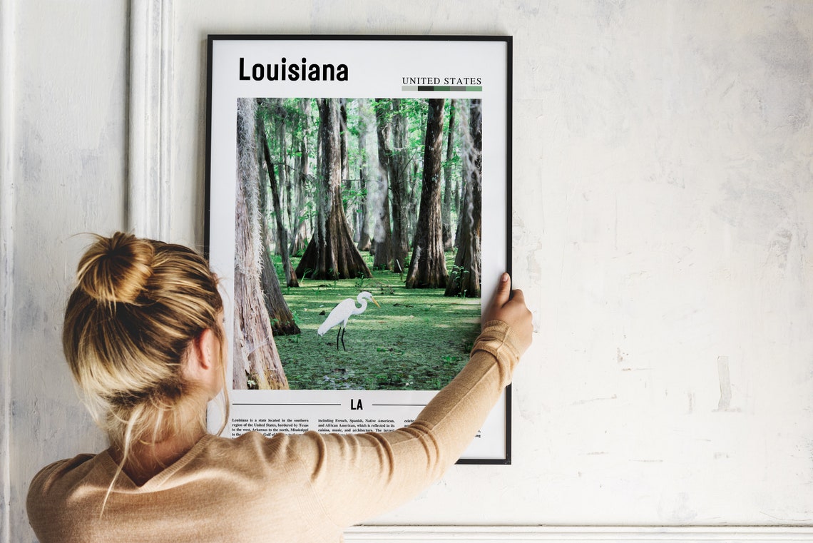 Louisiana Poster Louisiana Print Louisiana Wall Art United States Photo United States Poster United States Print Travel Poster - Image 2