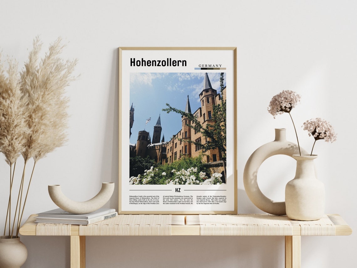 Hohenzollern Print Hohenzollern Poster Hohenzollern Wall Art Minimal Travel Print Minimal City Poster Destination Oil Painting Poster - Image 3