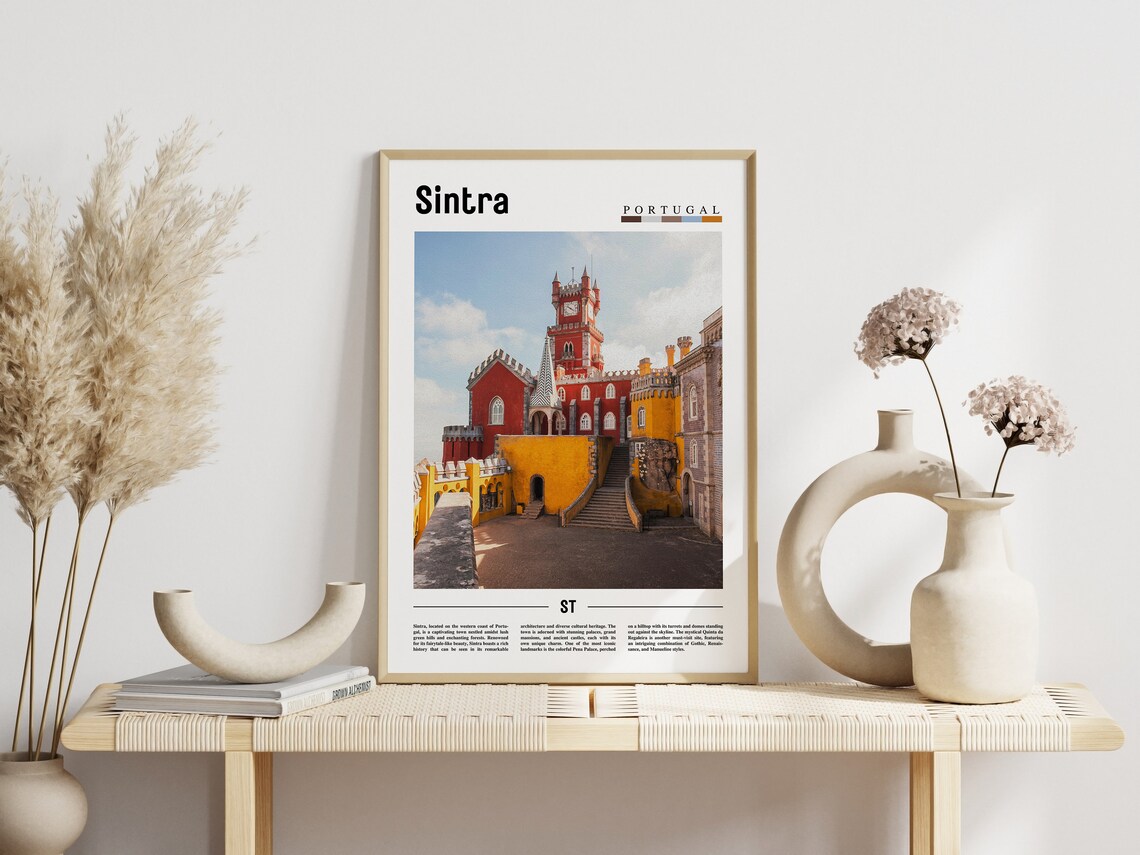 Sintra Portugal Pena Palace Colorful Fairytale Castle Travel Poster - Image 3