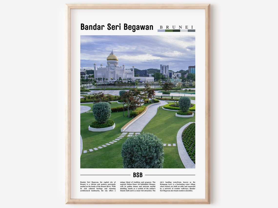 Bandar Seri Begawan Brunei Sultan Omar Ali Saifuddin Mosque Poster