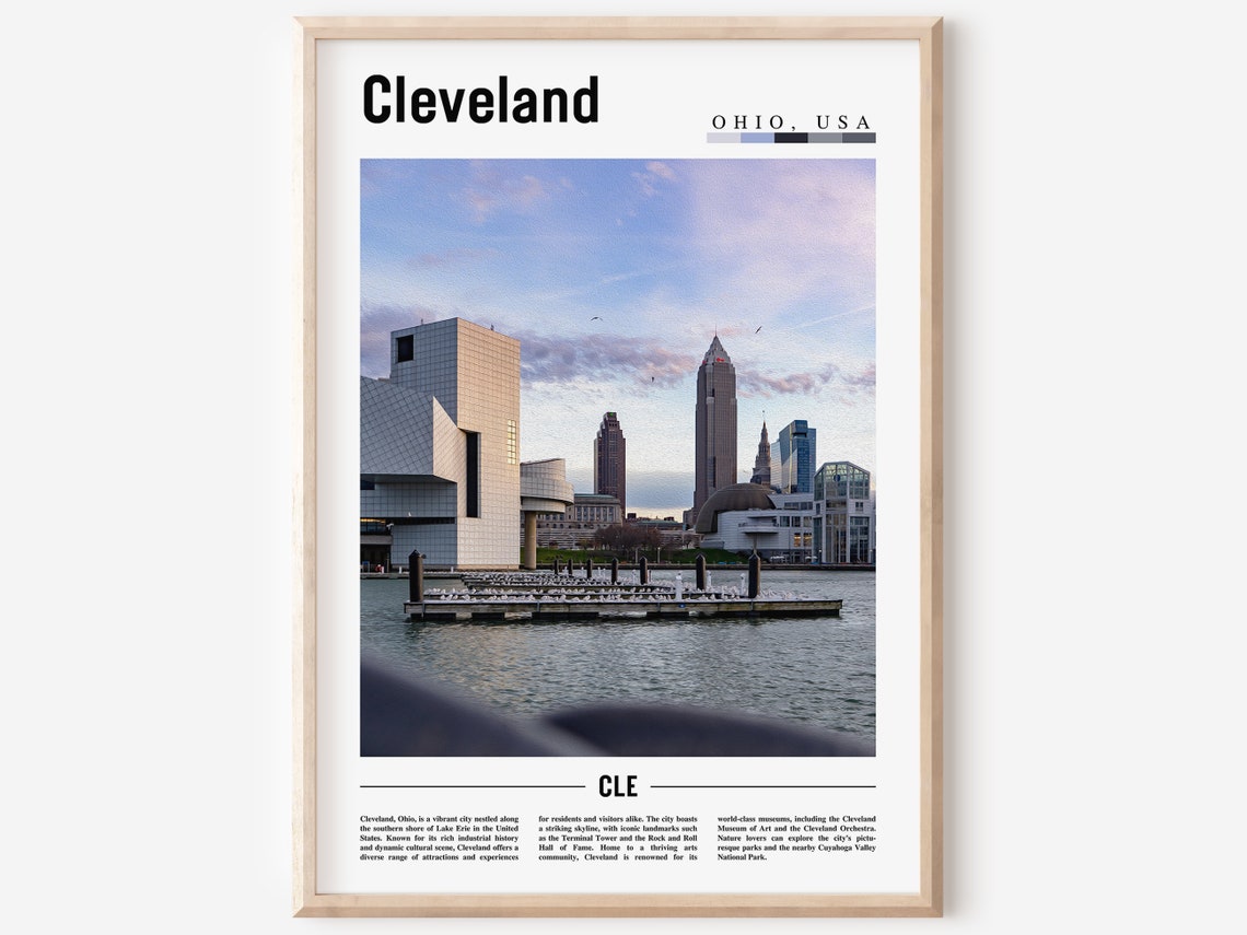Cleveland Poster Cleveland Print Cleveland Wall Art United States Photo United States Poster United States Print Travel Poster