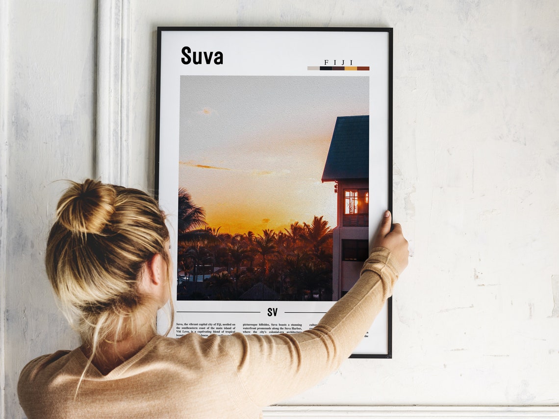 Suva Fiji Travel Photography Poster Tropical Sunset Palm Trees - Image 2